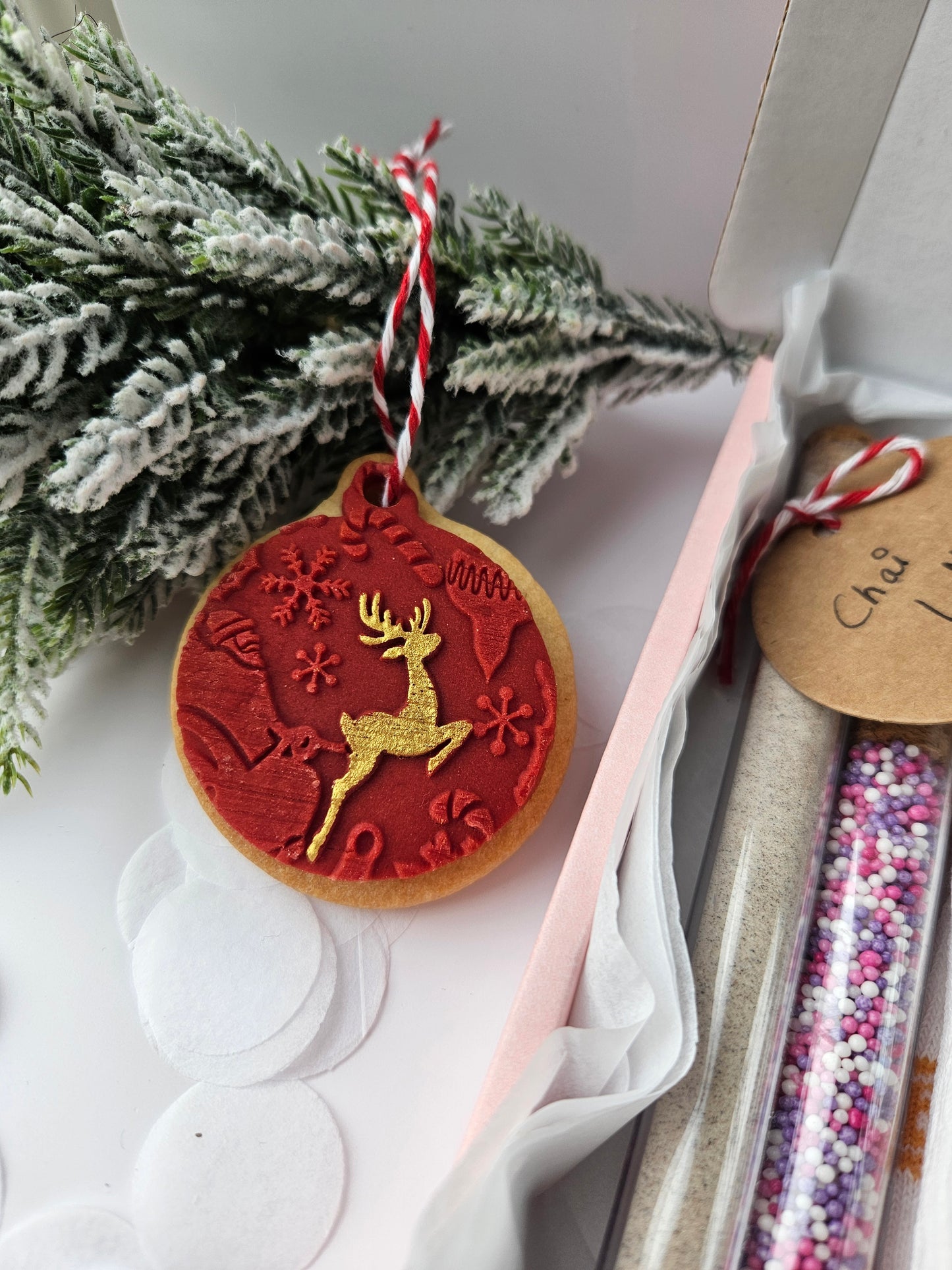 Cozy Christmas Box | Self-Care Gift Set for Her | Festive Socks, Santa Cookie, Hot Chocolate | Holiday Treat Box