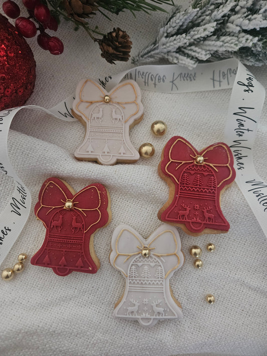 🎄Christmas Letterbox Biscuits | Handmade Fondant Cookies Gift Set | Personalized Festive Treats | Xmas Bell Iced Biscuits | Holiday Present