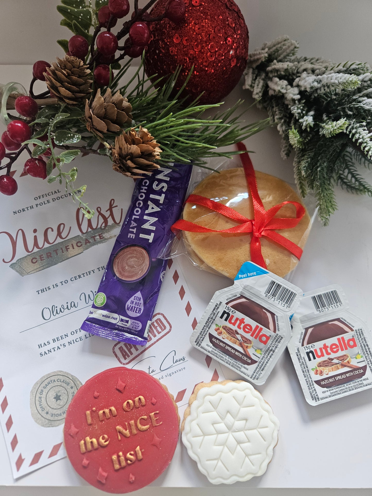 Personalised Santa's Nice List Certificate Box | Christmas Eve Treat Box for Kids | Custom Christmas Gift | Official North Pole Document |
