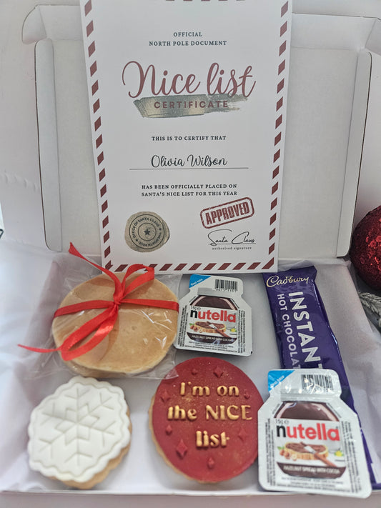 Personalised Santa's Nice List Certificate Box | Christmas Eve Treat Box for Kids | Custom Christmas Gift | Official North Pole Document |
