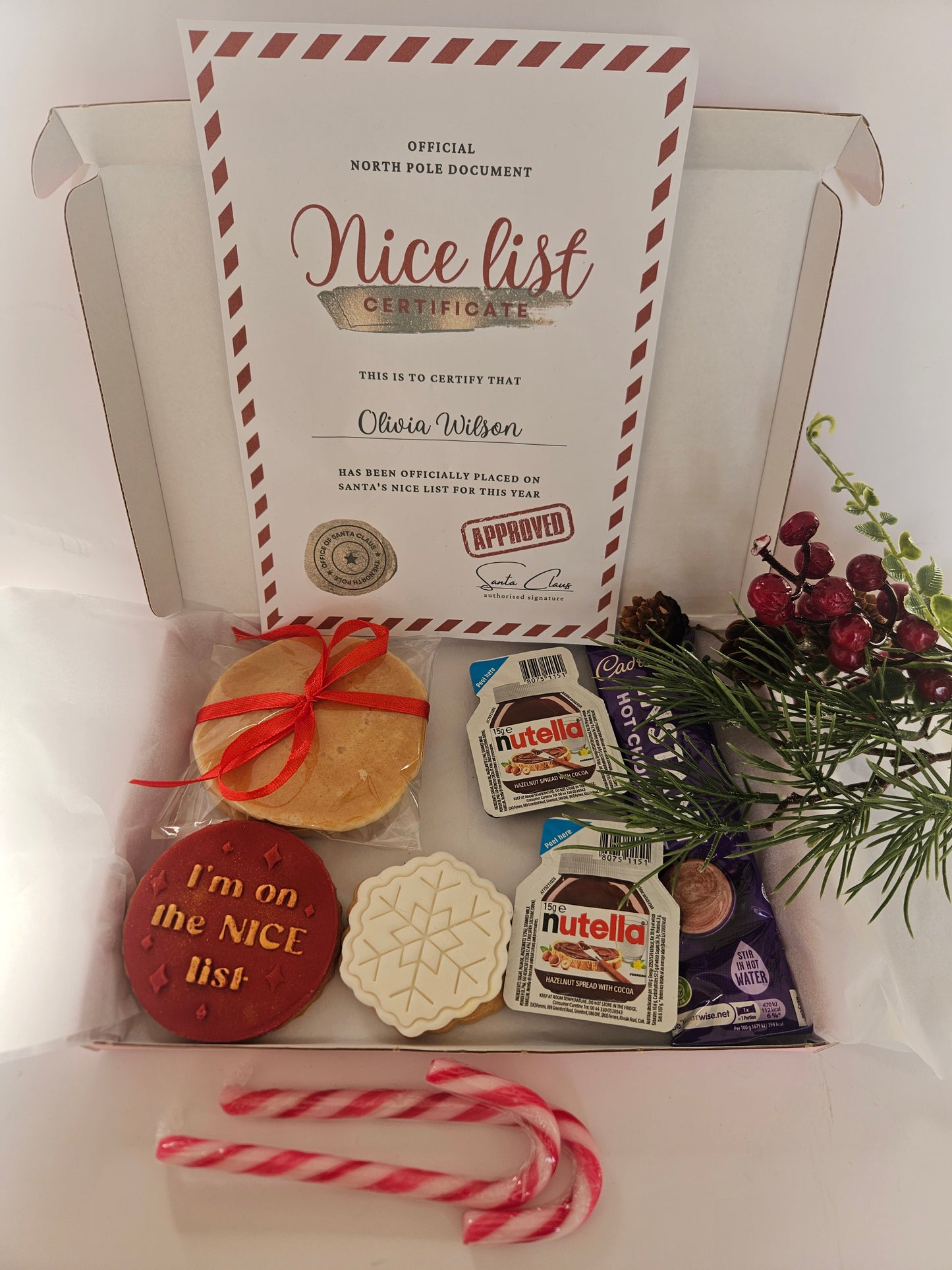 Personalised Santa's Nice List Certificate Box | Christmas Eve Treat Box for Kids | Custom Christmas Gift | Official North Pole Document |