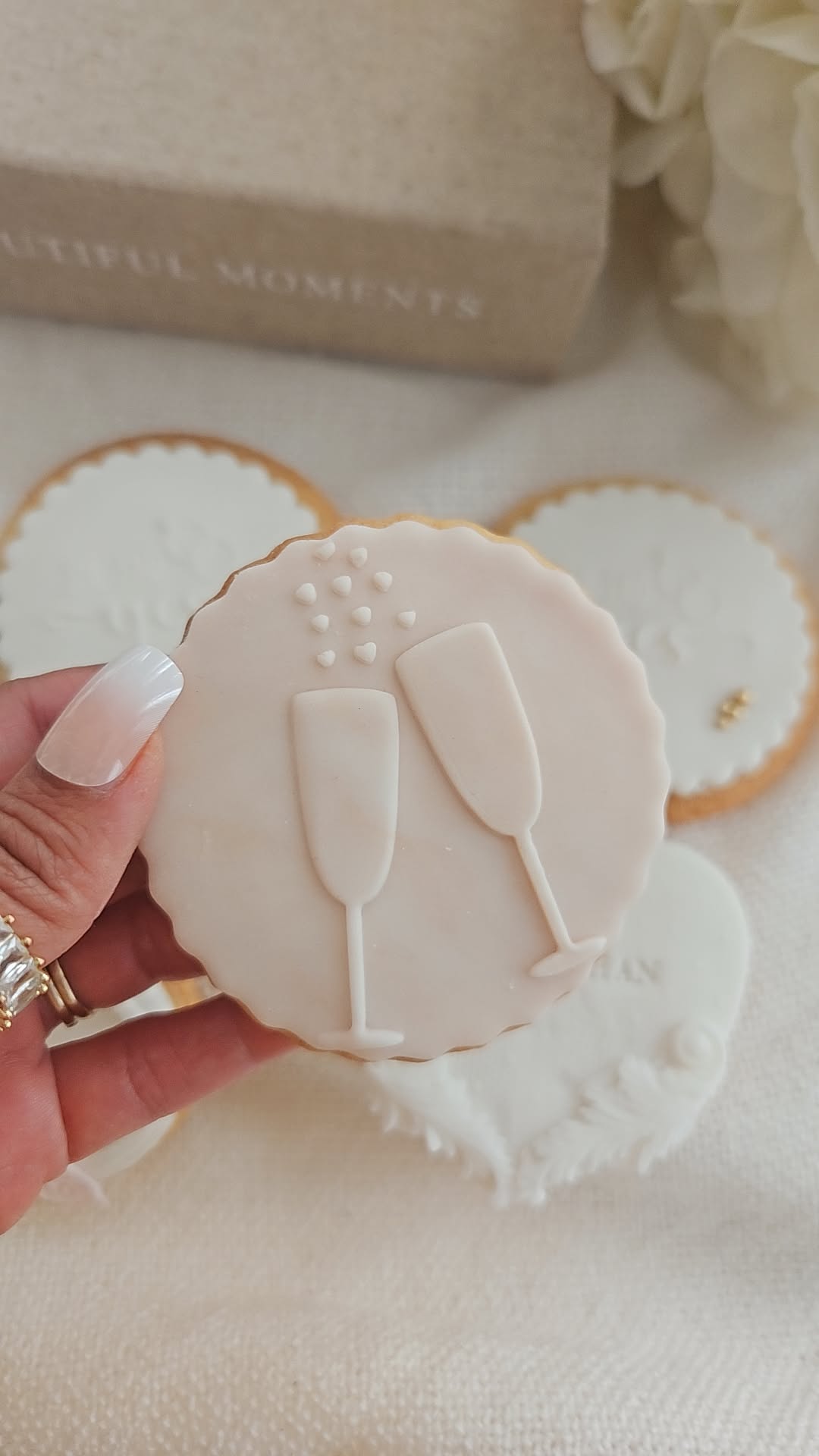 Luxury Engagement Cookie Set | Handmade Fondant Biscuits for Proposal & Bridal Showers