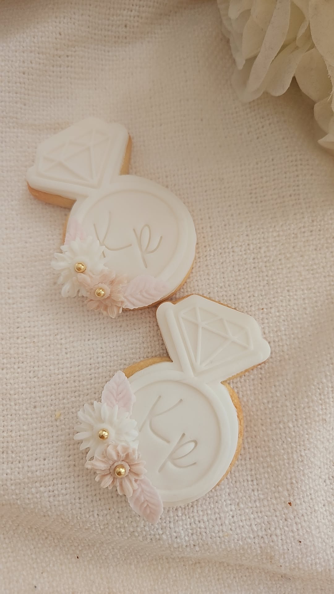 Luxury Engagement Cookie Set | Handmade Fondant Biscuits for Proposal & Bridal Showers