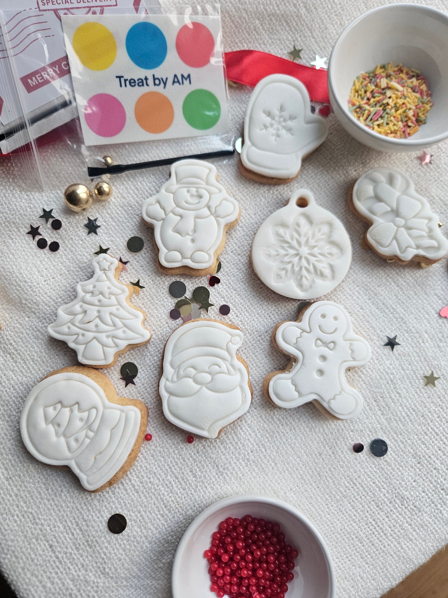 Paint Your Own Christmas Cookie Kit | DIY Holiday Cookie Decorating Set |Festive Edible Gift Box