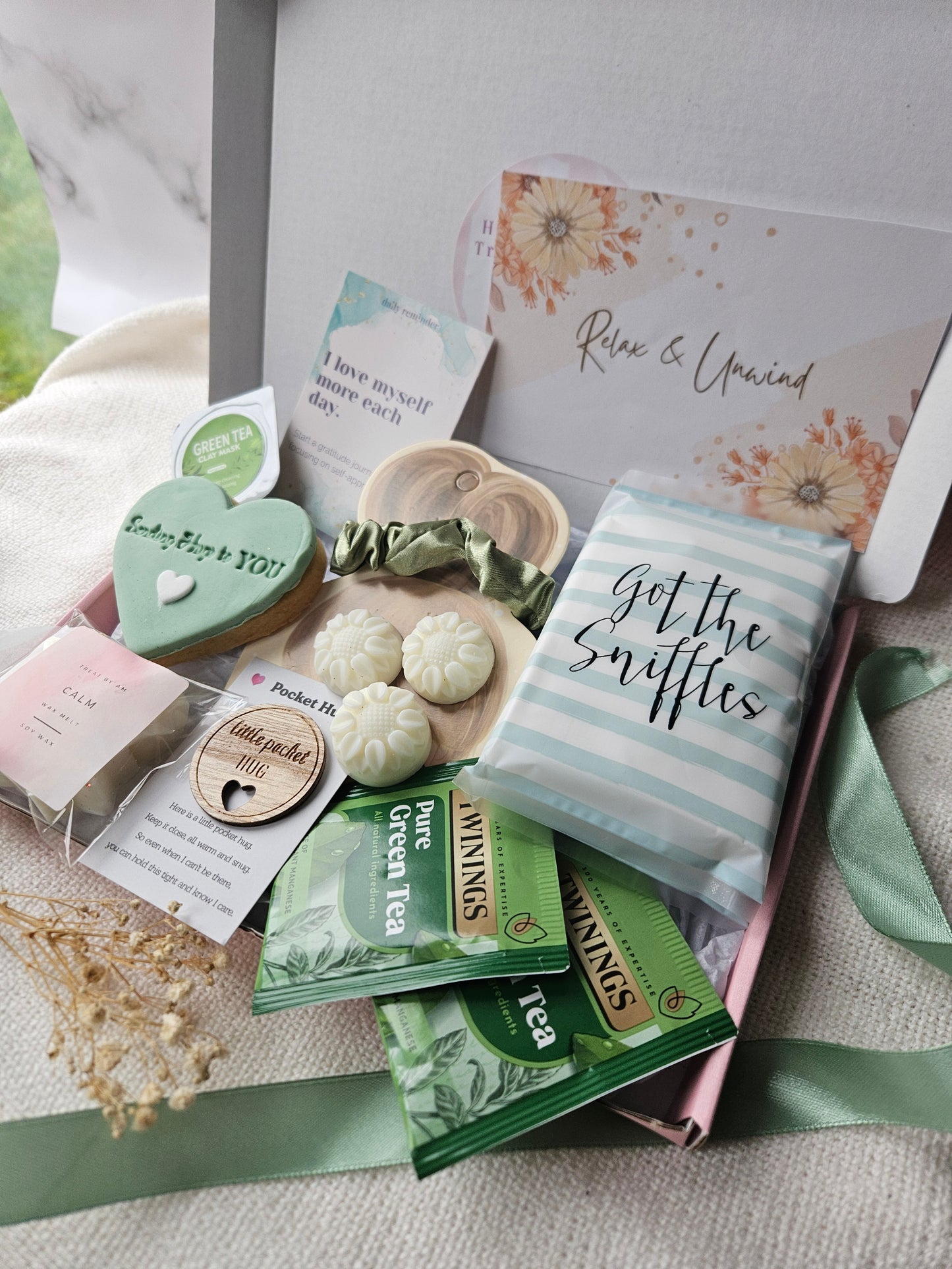Relax & Unwind Hamper| Sage Green Pamper Box