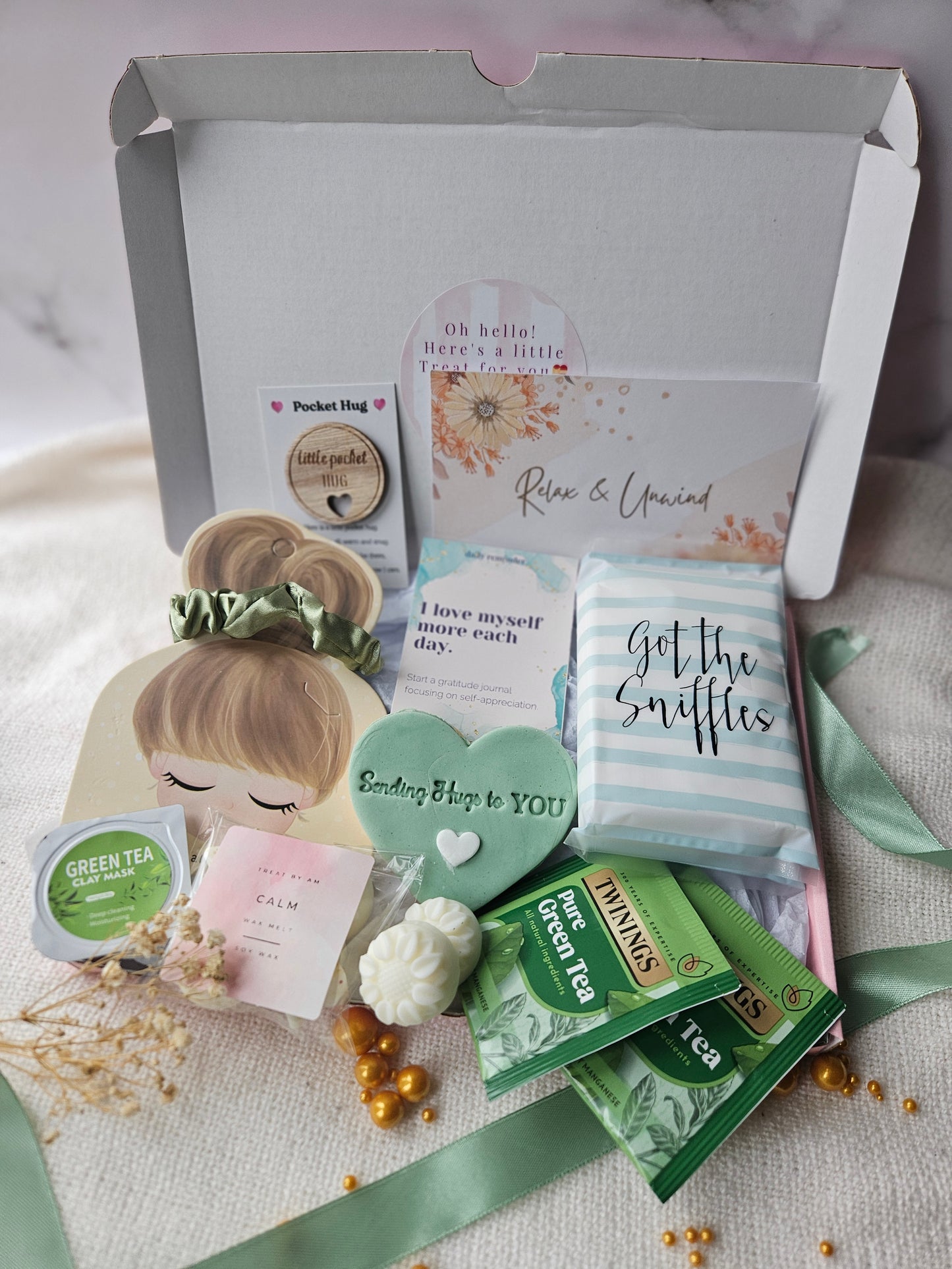 Relax & Unwind Hamper| Sage Green Pamper Box