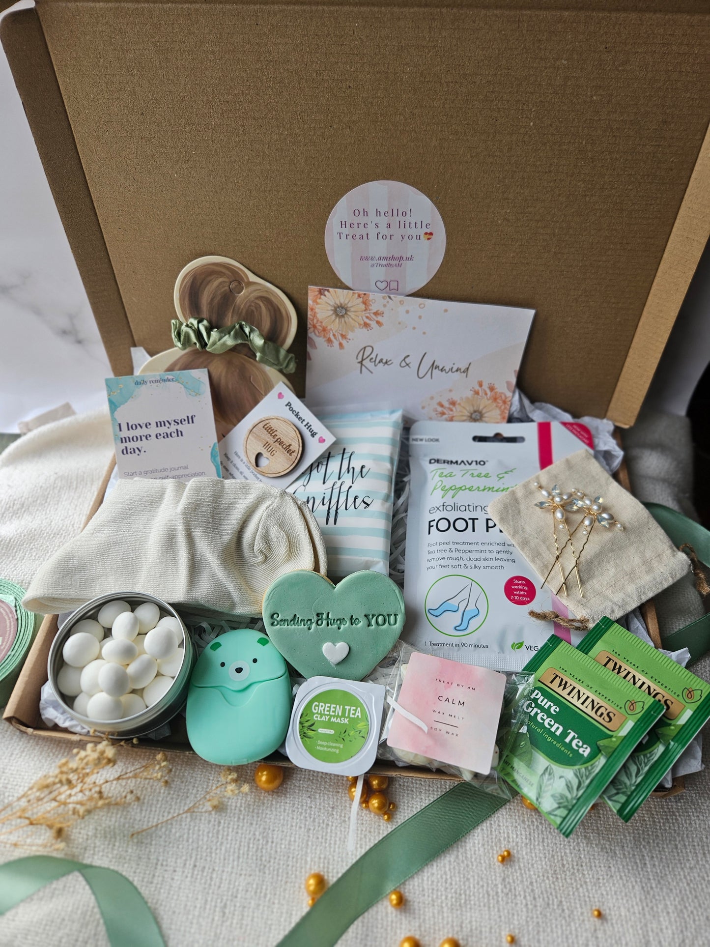 Relax & Unwind Hamper| Sage Green Pamper Box