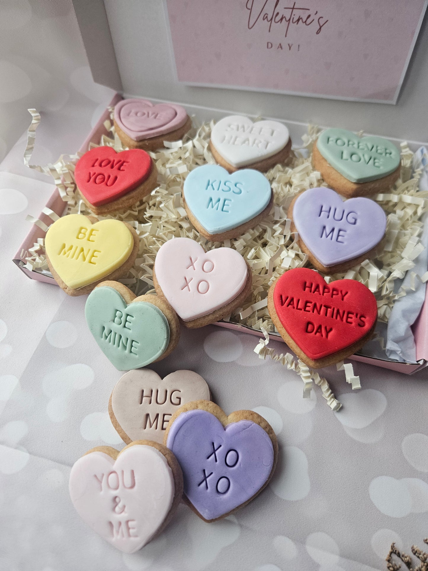 Conversation Heart Cookies - Valentine’s Day Gift Box - A & M
