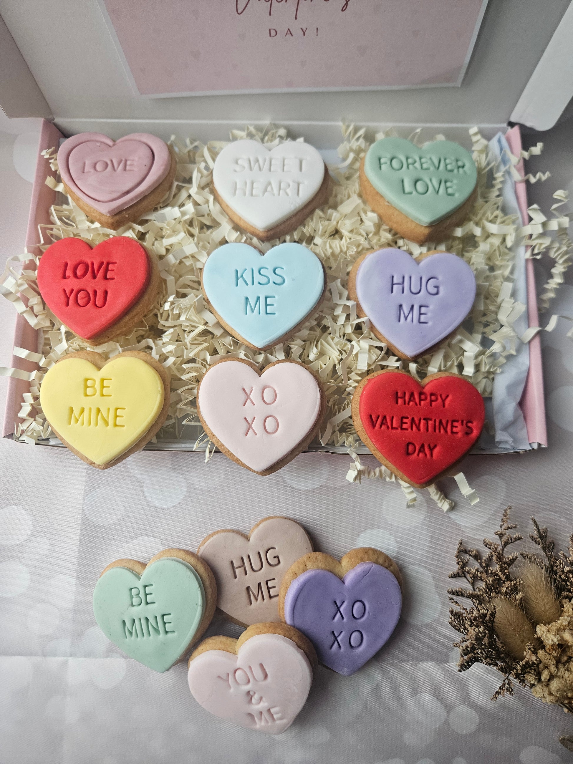 Conversation Heart Cookies - Valentine’s Day Gift Box - A & M