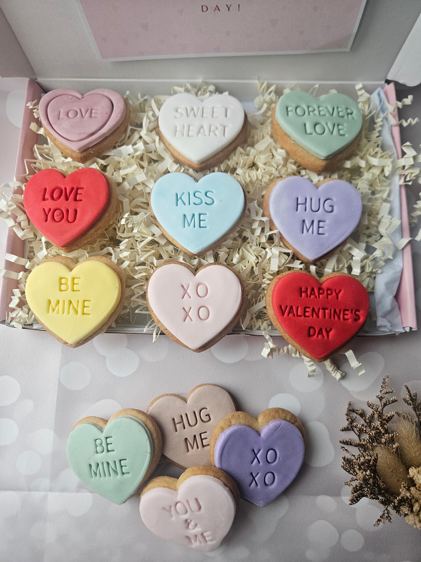 Conversation Heart Cookies - Valentine’s Day Gift Box - A & M