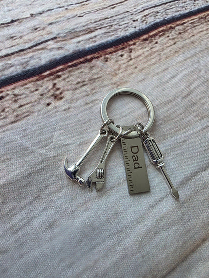 Dad Birthday Letterbox Gift | Happy Birthday Handyman Cookie & Tool Keychain Set | Gift for Him, Grandad, Father's Day