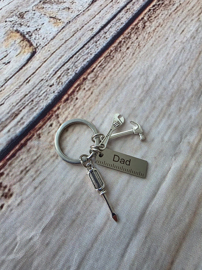 Dad Birthday Letterbox Gift | Happy Birthday Handyman Cookie & Tool Keychain Set | Gift for Him, Grandad, Father's Day