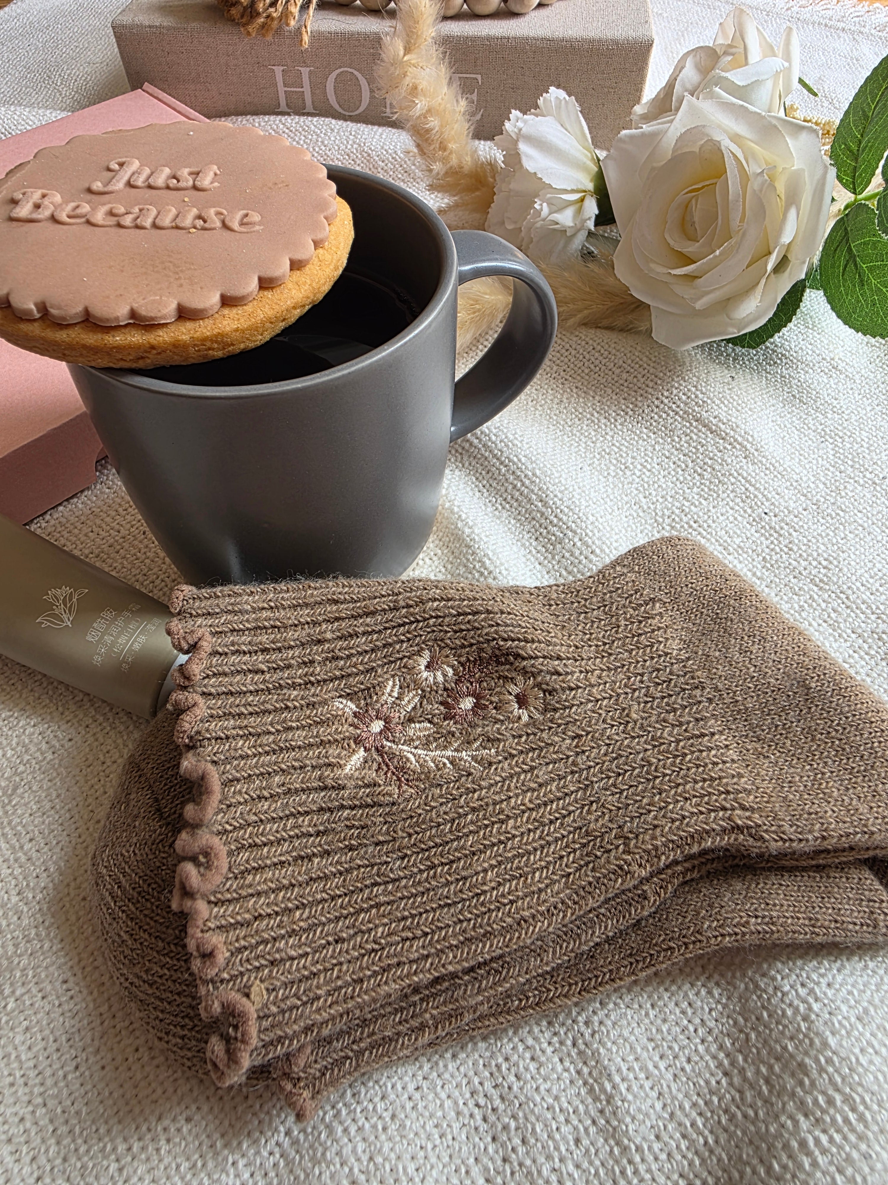 "Just Because" Cosy Care Package | Deluxe Self-Care & Treat Gift Box- Cocoa & Cream