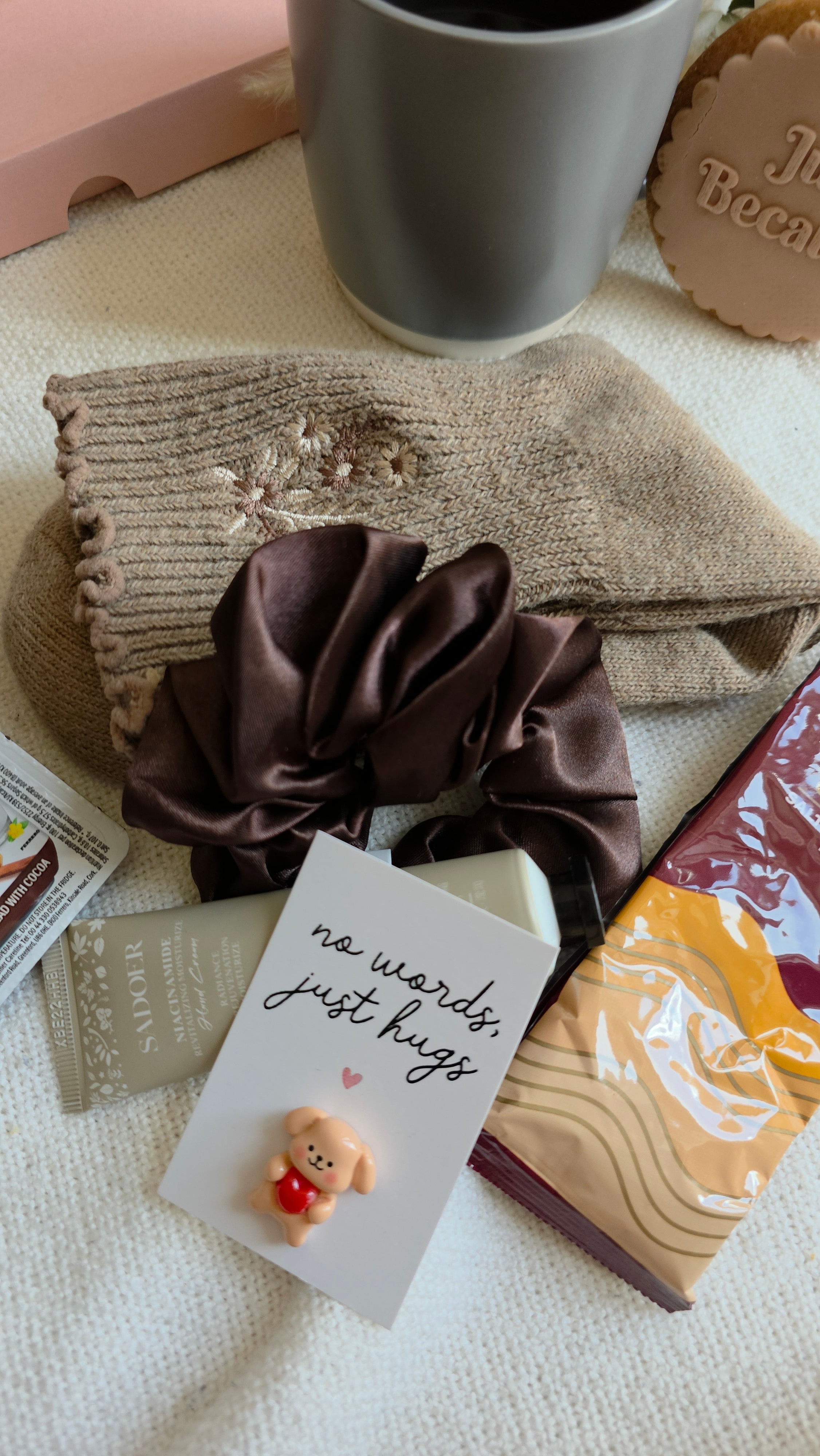 "Just Because" Cosy Care Package | Deluxe Self-Care & Treat Gift Box- Cocoa & Cream