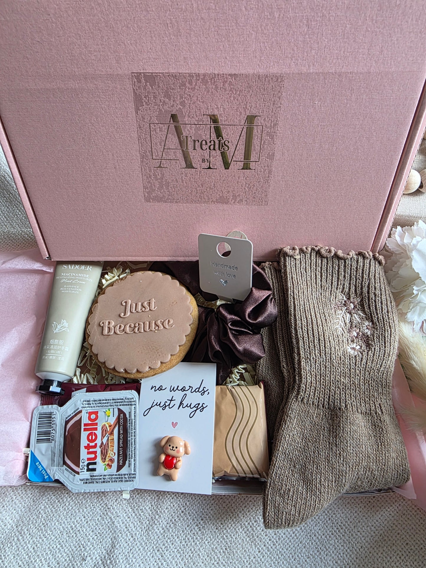 "Just Because" Cosy Care Package | Deluxe Self-Care & Treat Gift Box- Cocoa & Cream