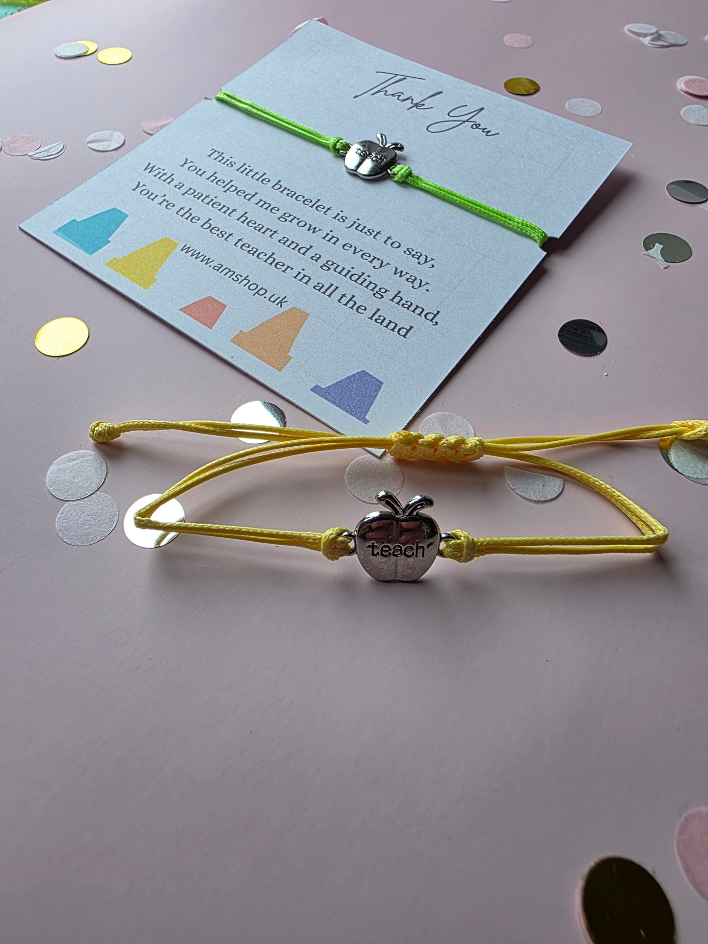 Teacher Thank You Charm Wish Bracelet|Thank You Gift for Her