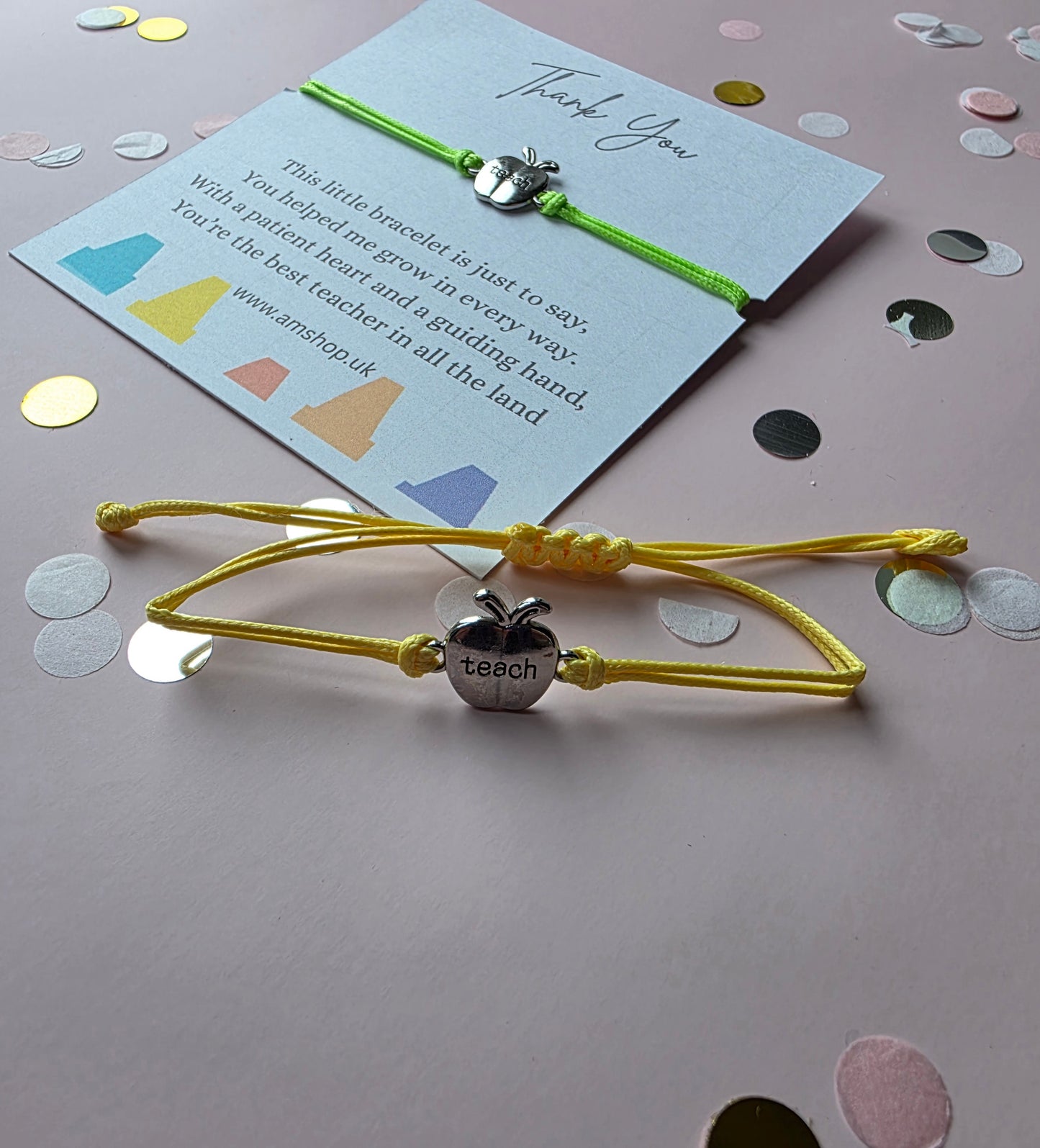 Teacher Thank You Charm Wish Bracelet|Thank You Gift for Her