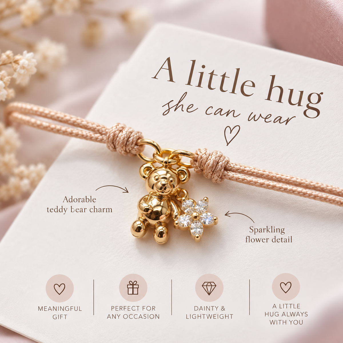 Sending Hugs Teddy Bear Bracelet