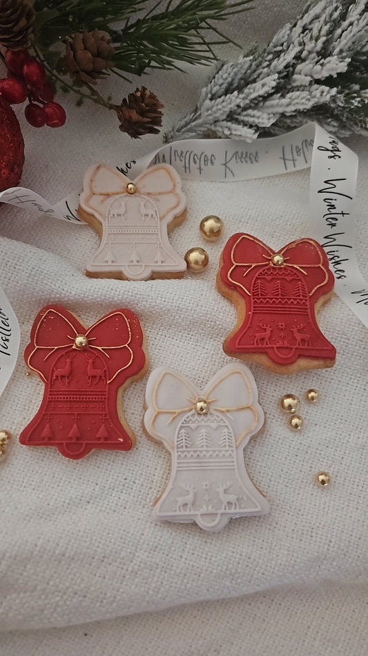 🎄Christmas Letterbox Biscuits | Handmade Fondant Cookies Gift Set | Personalized Festive Treats | Xmas Bell Iced Biscuits | Holiday Present