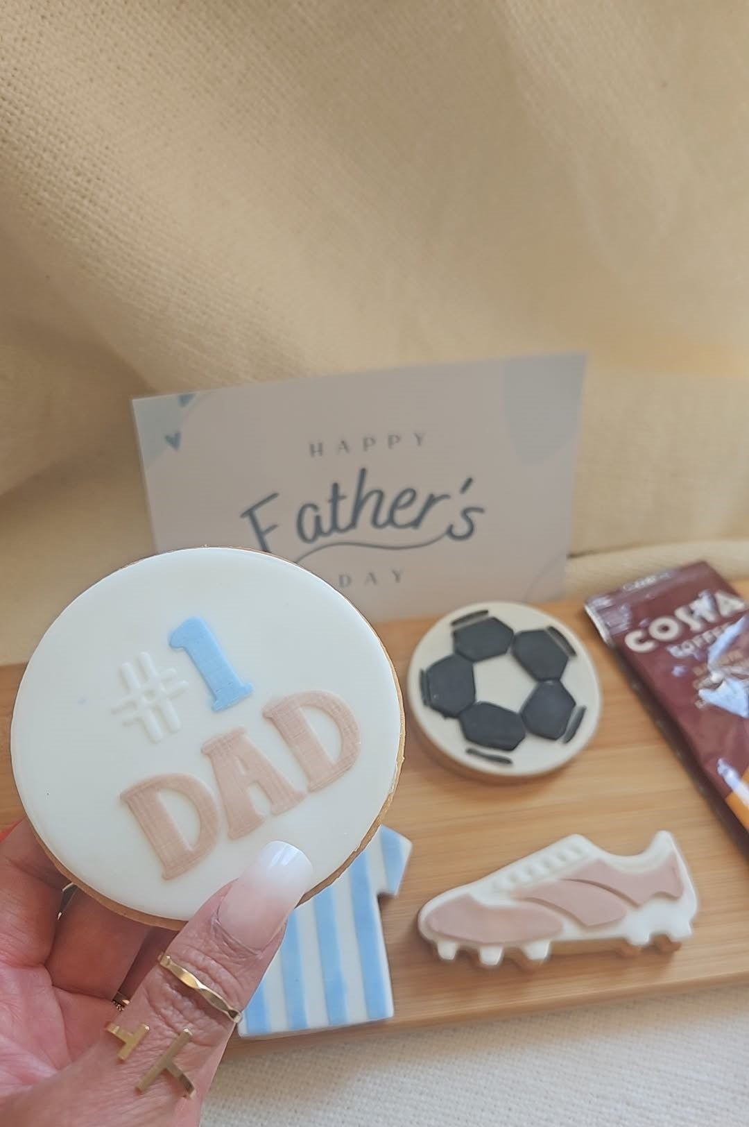 PRE ORDER- Father's Day Biscuits| Football Theme
