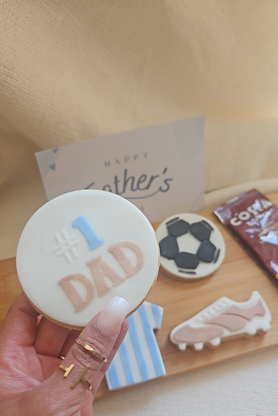 PRE ORDER- Father's Day Biscuits| Football Theme