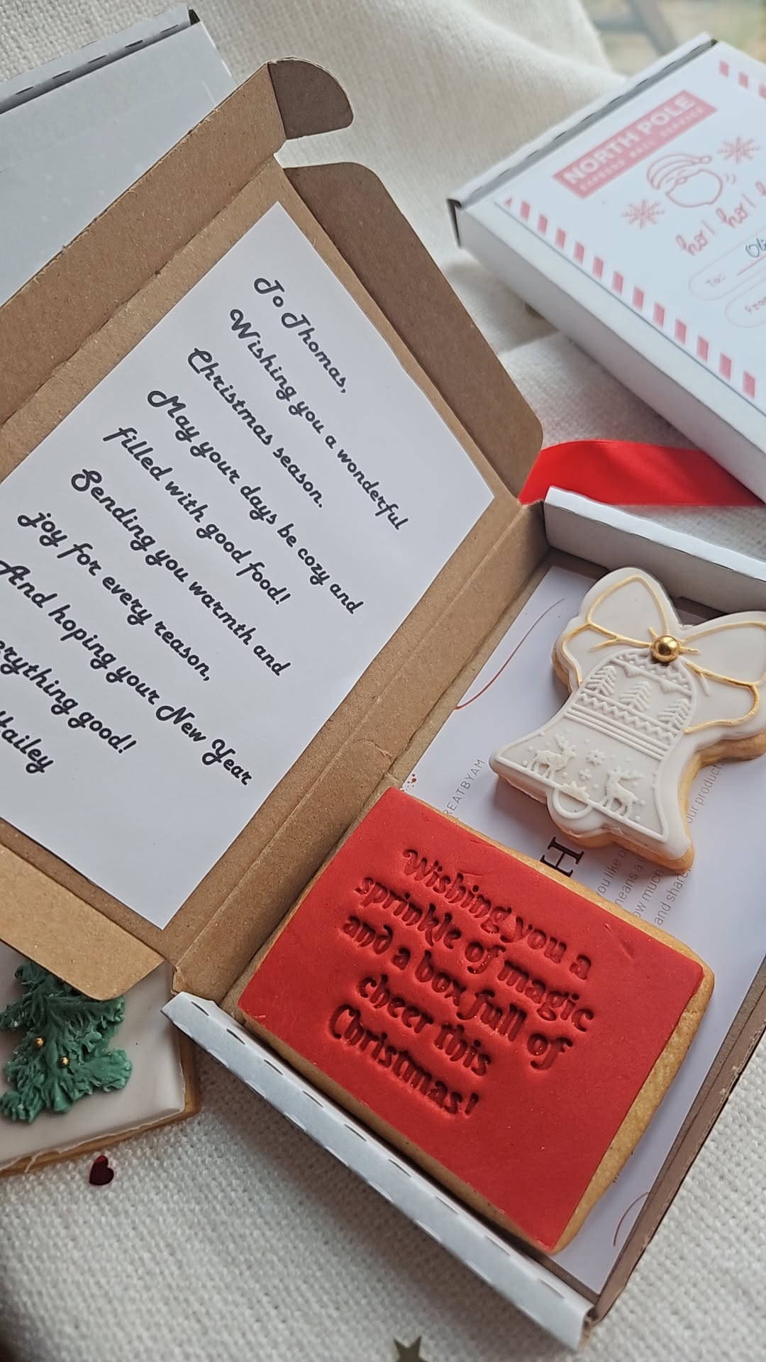 Christmas Cookie Greetings Card Gift Box |Santa Mail Personalised Hug in a Box|Christmas Eve Box