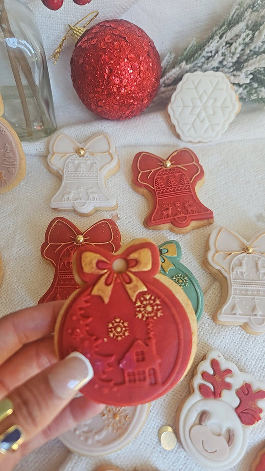 Custom Christmas Ornament Cookies | Holiday Sugar Cookies | Edible Bauble Gift Box | Festive Present Treat | Winter Wonderland Decor
