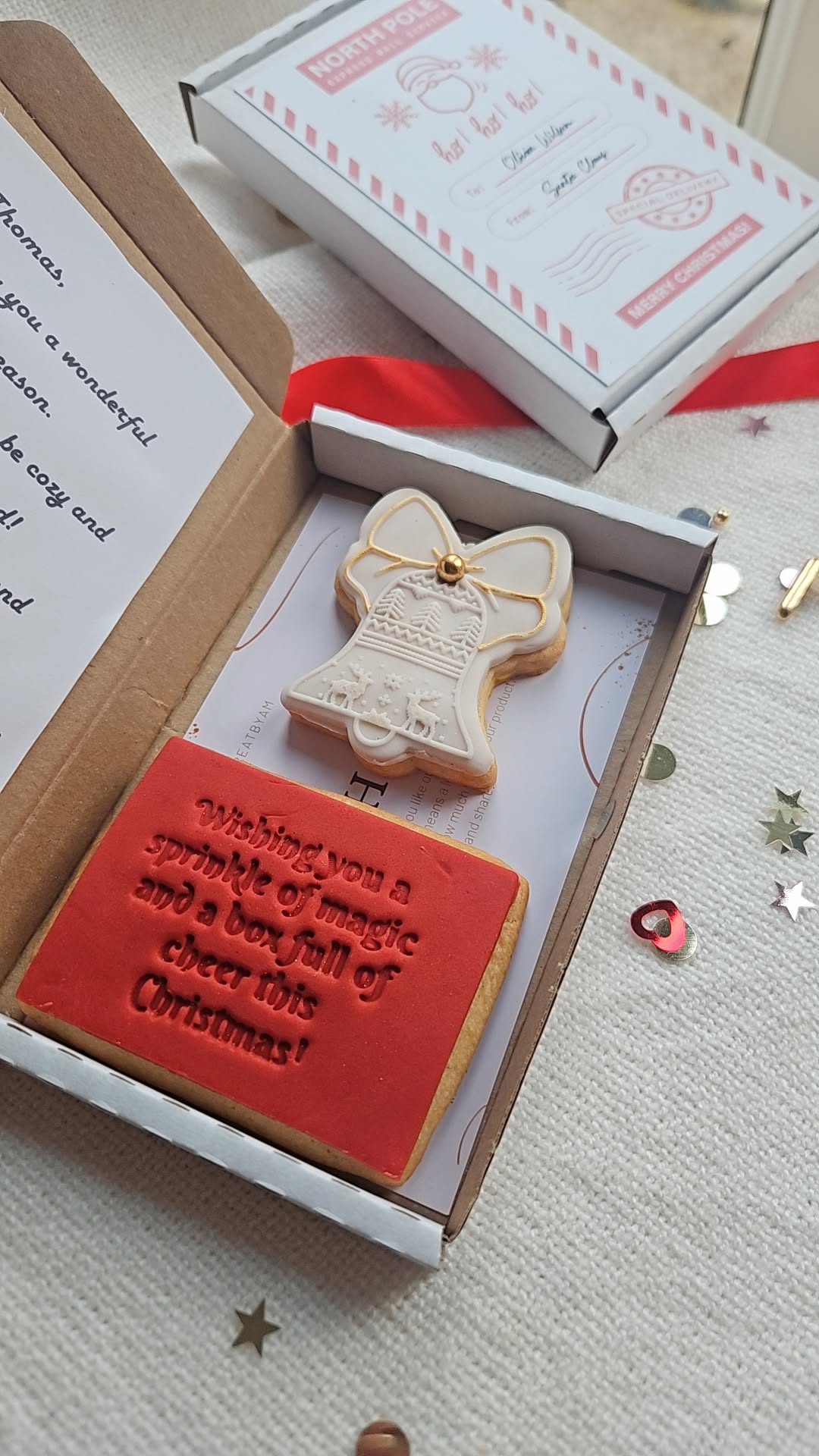 Christmas Cookie Greetings Card Gift Box |Santa Mail Personalised Hug in a Box|Christmas Eve Box