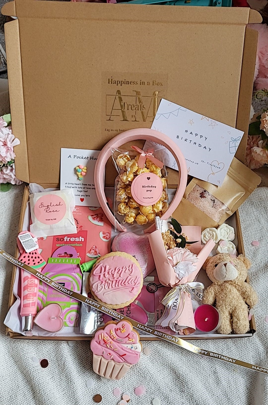 Pink Birthday Box| Pamper Gift Hamper For Her Birthday