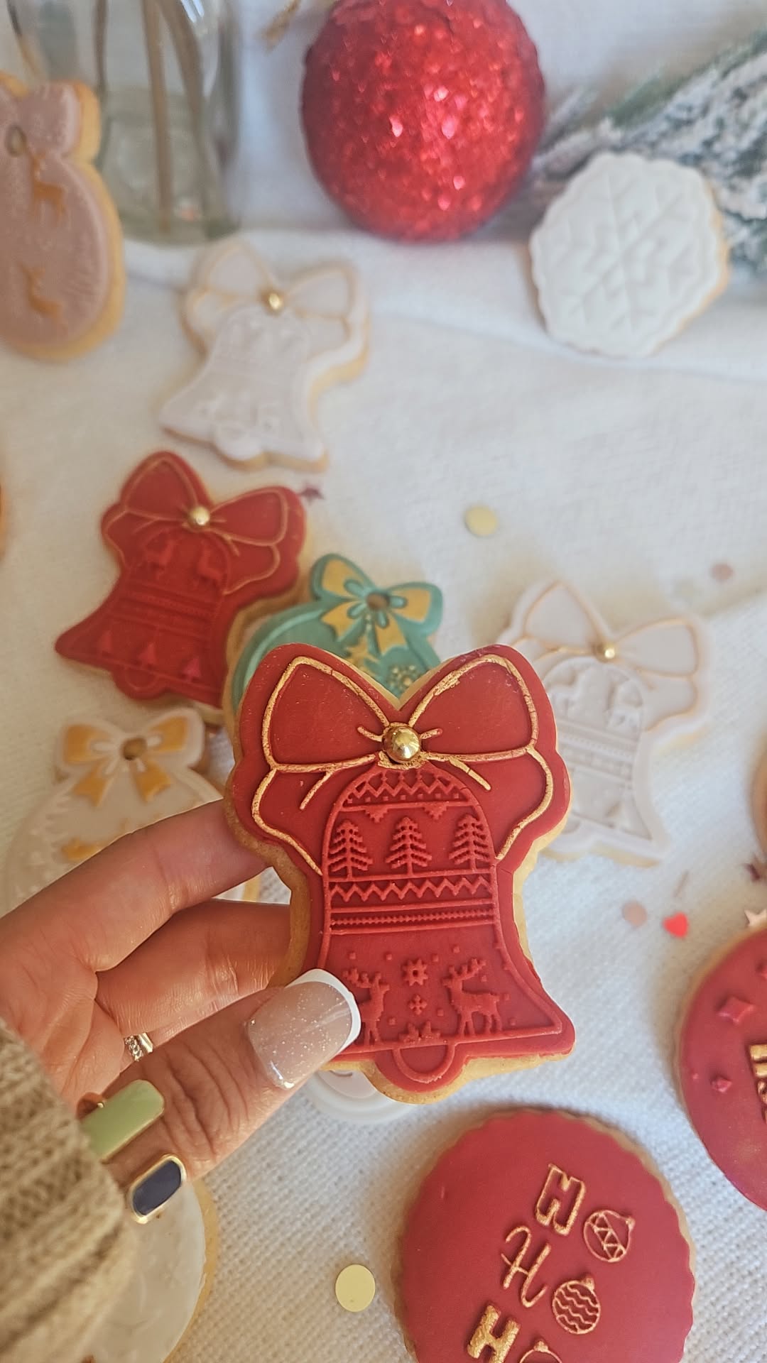 🎄Christmas Letterbox Biscuits | Handmade Fondant Cookies Gift Set | Personalized Festive Treats | Xmas Bell Iced Biscuits | Holiday Present