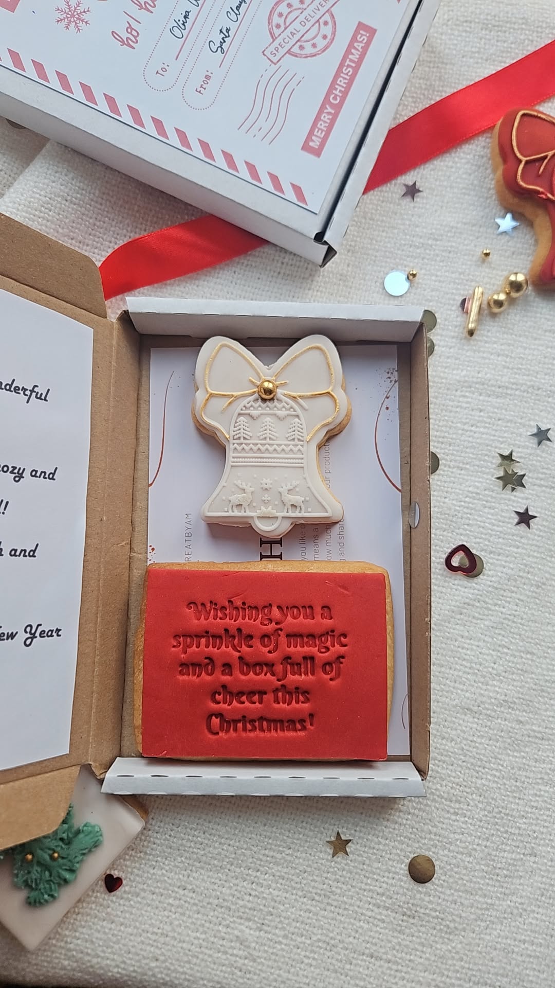 Christmas Cookie Greetings Card Gift Box |Santa Mail Personalised Hug in a Box|Christmas Eve Box