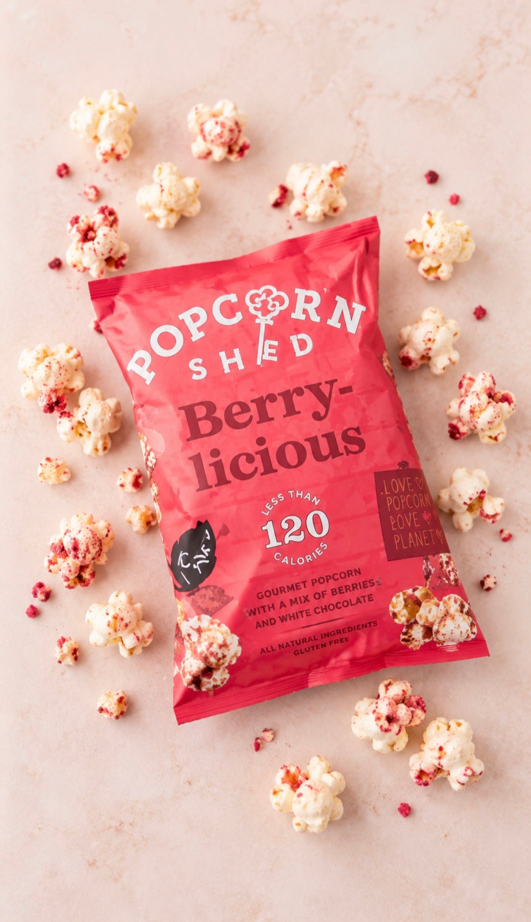 Popcorn Shed Berry-licious gourmet popcorn with berries and white chocolate.