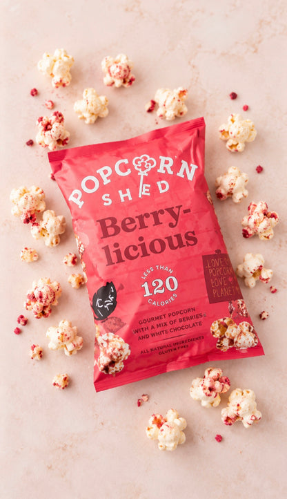 Popcorn Shed Berry-licious gourmet popcorn with berries and white chocolate.
