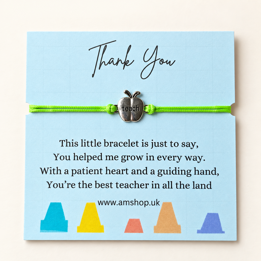 Thank You, Teacher – Apple Charm Bracelet