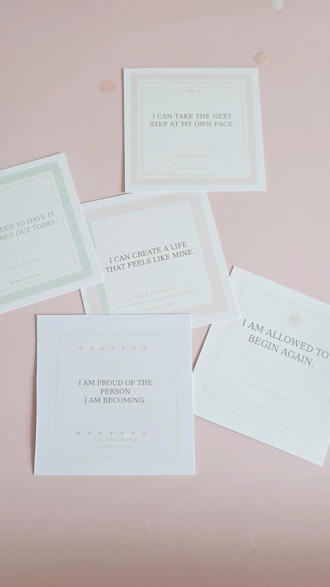 New beginning affirmation cards