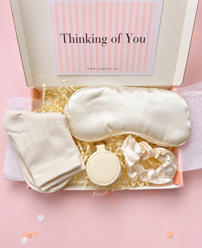 Ivory satin scrunchie included in the Thinking of You gift box