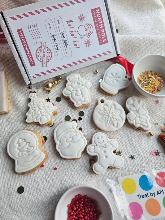 Paint Your Own Christmas Cookie Kit | DIY Holiday Cookie Decorating Set |Festive Edible Gift Box