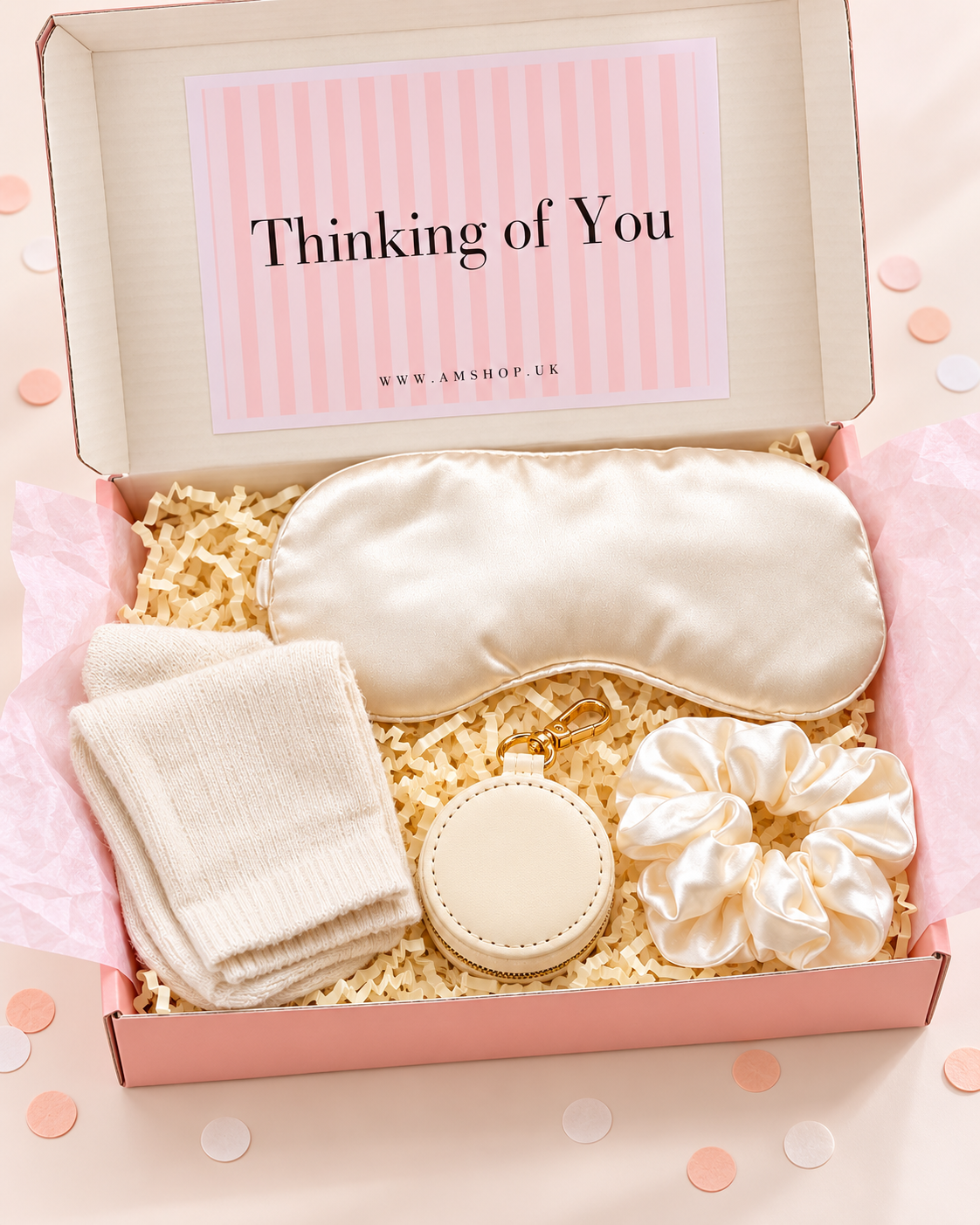 Overhead view of the Thinking of You self-care gift box